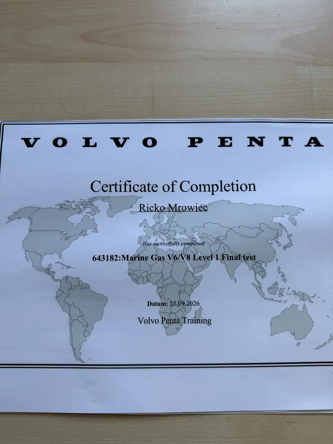 Volvo Penta Schulungszertifikat